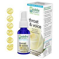 Siddha Remedies Throat & Voice Homeopathic Oral Spray for Sore, Strained Throat | Helpful for Releasing Stress in Throat and Neck | 100% Natural Homeopathic Medicine with Cell Salts & Flower Essences
