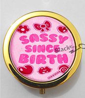 BlackKey Sassy Since Birth 3-Compartment Decorative Pocket Gift Box Case Organizer for Pill, Color 2 -1100
