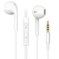 schicj133mm Universal Lightweight Bass Sports in-Ear Earphones ，Stereo Sound Mega Earbuds with Microphone ，for Workout, Running, Jogging White