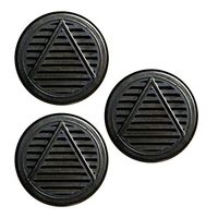 3 Pack Cuban Crafters Accessories Small Cigar Humidifier Round Black Puck 2.2 Inches Diameter and 1 Inch Height