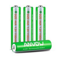 AAA Batteries Rechargeable, ANVOW Rechargeable AAA NiMH Batteries 1.2V 1100mAh High-Capacity 1200 Cycles Recyclable Recharge Battery, Pack of 4