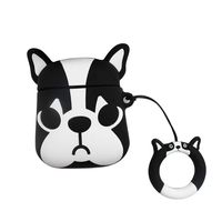 Sodoop for Airpods Case, [Funny Design] Cute Dog Shockproof Soft Silicone Protective Cover Skin Case with Ring Buckle Holder Anti-Lost for Airpods 1 & 2 Charging Case