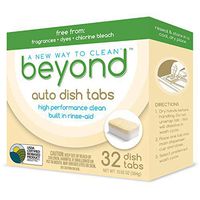 Beyond Natural Auto Dishwasher Tablets - USDA Certified 75% Biobased - Fragrance & Dye Free with Built-in Rinse-Aid (1 Case of 8 Boxes)