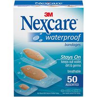 Nexcare Waterproof Clear Bandages, Ultra-thin and Comfortable, Assorted Sizes, 50 Count