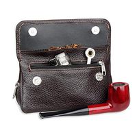tralasume Genuine Leather Tobacco Pipe Pouch Case Bag Pipe Bag Selected Materials Sturdy Magnetic Buckle, Very Durable, No Rust.