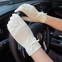 Yjdr Women's Driving Sun Glove UV Skin Protection for Outdoor Sports Activities Fingerless Hands Age Spots Prevention, 1 Pair, Non-Slip Sweat-Absorbent Breathable Gloves (Color : Beige)