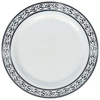 Decor Elegant Disposable Premium Heavy Weight Dinnerware Inspiration Collections, Silver & Clear (Cocktail Napkins)