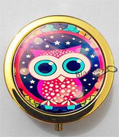BlackKey Owl Animal 3-Compartment Decorative Pocket Gift Box Case Organizer for Pill, Color 2 -1891
