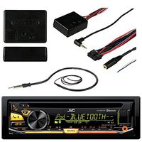 JVC KD-RD97BT Bluetooth Car CD USB Stereo Receiver Bundle Combo with Metra ASWC-1 Universal Steering Wheel Controller Module, Enrock 22 AM/FM Radio Antenna