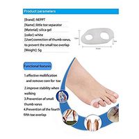Small Toe Soft Silicone 2 Holes Orthotics Bunion Tail Toe Straightener Separator Shield Protector Spreader Corrector Adjuster Foot Pain Relief