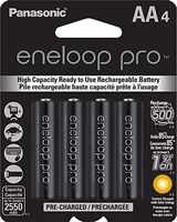Panasonic BK-3HCCA4BA eneloop pro AA High Capacity Ni-MH Pre-Charged Rechargeable Batteries, 4 Pack, Black