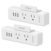 Wall Outlet Extender USB Wall Tap - NTONPOWER Cruise Power Strip No Surge Protector with 3 USB 2 Outlet Splitter, Compact USB Wall Charger with Phone Stand, Travel Cruise Ship Accessories Must Have