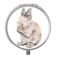 Glad grace Bunny Pill Organizer 3 Compartments Metal Portable Pill Box for Pocket Or Purse