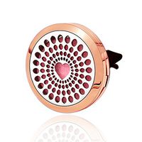 Aromatherapy Car Air Freshener Essential Oil Diffuser Vent Clip Heart Rose Gold Locket