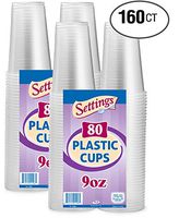 Settings 9oz Clear Plastic Disposable Cups 80 Count (2 pack)