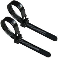 TOOHUI 100Pack 5.9"/15cm Releasable Cable Ties Black, Reusable Adjustable Nylon Cable Zip Ties, Heavy Duty Plastic Wire Twist Ties, Premium Tie Wraps, Width:7.5mm 0.3"/7.5mm