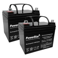 2 Pack - 12V 35Ah U1 Invacare Pronto M50, M51, M61, M71, Booster Battery