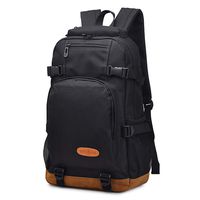 Travel School Backpack Canvas Hiking Laptop Backpack BookBag for Teens Men Women (Black)