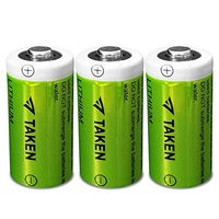 CR123A 3V Lithium Battery, Taken 1600mAh Lithium Batteries for Flashlight Torch Microphones - Pack of 3