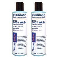 Psoriasis Body Wash by DermaSolve (2-Pack) | Psoriasis, Eczema, Seborrheic Dermatitis - Proven to Provide Relief from Dry Itchy Red Flaky Scaly and Inflamed Skin - Doctor Recommended (8.0 oz Each)