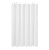 N&Y HOME Longer Shower Curtain Liner Fabric 72 x 75 inches, Hotel Quality, Washable, White Spa Bathroom Curtains with Grommets, 72x75
