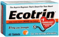 Ecotrin 81 mg Low Strength 45 Tablets by Ecotrin