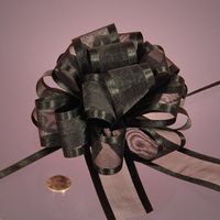 Black Arabesque Ribbon Bow, 4"