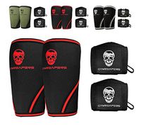 Gymreapers Elbow Sleeves (1 Pair) W/Wrist Wraps - Elbow Brace for Support & Compression for Powerlifting, Weightlifting, Bench & Tendonitis 5mm Neoprene - for Men & Women - 1 Year Warranty