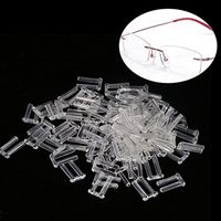 Rimless Glasses Accessories Rimless Frames Sleeves, 100pcs New Clear Plastic Compression Sleeves for Rimless Glasses Fixing Accessories Tools