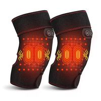 Heated and Vibration Massage Knee Brace Wrap, Heating Pad with 2 Vibration Motors for Knee Injury, Cramps Arthritis Recovery, Massager for Muscles Pain Relief Relax Fit Men and Women, 2 Pakcs