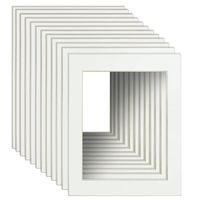 Pack of 12 11x14" Picture Mats for 8.5x11" Pictures with White Core Bevel Cut for 8.5x11" Photos