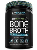 Bone Broth Protein Powder - Pure Grass-Fed Ancient Form of Nutrition + Vital Collagen Peptides. Keto Gluten-Dairy-Soy-Nut Free - Glucosamine + Chondroitin + Hyaluronic Acid. Natural Flavor (15.7 oz)