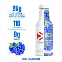 Dymatize ISO100 Clear 100% Whey Protein Drink, 25g Protein, No Sugar & Low Carb, Keto Friendly, Ready-to-Drink & Fast Absorbing, Blue Raspberry, 16 Fl Oz, Pack of 12