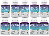 Keto Diet Pills Burn Shred BHB Salts Advanced Ketogenic Supplement Exogenous Ketones Ketosis Weight Loss Fat Burner Boost Energy Metabolism Men Women 60 Capsules 10 Bottles