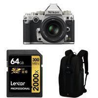 Nikon Df SLR with Special Edition 50mm Lens (Silver) Accessory Bundle