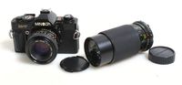 MINOLTA X-7A 35MM FILM CAMERA 50MM 1.7 AND 80-200MM MACRO ZOOM STUDENT PACKAGE