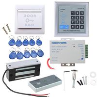 Door Access Control System, AGPtEK RFID Home Security Kit with 60kg 130LB Electromagnetic Lock, Power Supply, Proximity Door Entry keypad 10 Key Fobs EXIT Button
