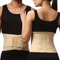 Medical Grade Lumbar Support Brace, Back Belt with Stiff Splints & Double Pull Straps (Medium)