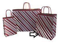 Set/10 MEDIUM Christmas Gift Bags - Red Peppermint Candy Stripe