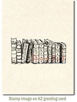 Old Books Border Rubber Cling Stamp