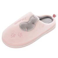 Wadonerful Cute Animal Slippers for Women Mens Winter Warm Memory Foam Cotton Home Plush Anti-Slip Indoor Bedroom Shoes (6-7, Pink)