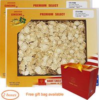 DABC OAK LAND CD 066#S 8OZ*2=453gm/2 Boxes 花旗参切片/西洋参含片 礼盒装 Ginseng Slice Large,Hand-Selected AAA Grade (Ginseng Root Slices/Sliced Ginseng Root) CD 066 Box