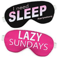 Sleep Mask Cute - Set of 2 I Need Sleep Black/White Sleep Mask