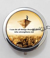 BlackKey I Can Do All Things Through Christ Who Strengthens Me 3-Compartment Decorative Pocket Gift Box Case Organizer for Pill, Color 1 -1488