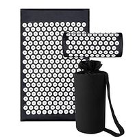 ZHLXZ Yoga Acupressure Mat Back Body Relieve Stress Tension ABS Spike Acupressure Massage Relaxation Pain Pad Mat,Black