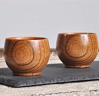 Boddenly Premium Natural Solid Wood Tea Cup, Retro Handmade Round Wooden Teacup Coffee Cup for Coffee Tea Milk Decoration, Wooden Coffee/Tea Cups/Mugs