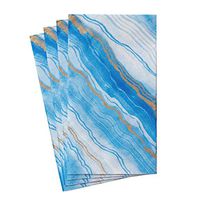 Caspari Marble Paper Guest Towel Napkins in Blue, Two Packs of 15