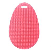 HENGSONG Silicone Sponge Silicone Shell Dishwashing Scrubber Kitchen Scrubbing Sponge Cleaning Plates (Pink)