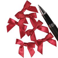 Red Satin Bows 1 3/8" | Quantity: 50 Width 1"