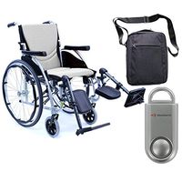 Karman S-Ergo 115 Ultra Lightweight Ergonomic Wheelchair | Seat Size 20" X 17" | Upgraded to Elevating Legrests | Quick Release Wheel in Silver & Free Silver Safety Alarm!